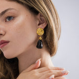 Black Flower Earrings