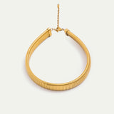 Gold Broad Hinge Necklace