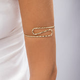 Gold Molten Arc Arm Bangle