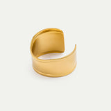 Gold Molten Sculpted Curve Bangle