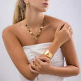 Gold Molten Sculpted Curve Bangle