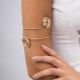 Gold Molten Spiral Arm Bangle