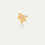 Golden Bloom Pearl Drop Earrings
