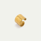 Golden Sculpted Cuff Ring
