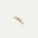Golden Skeletal Fish Charm