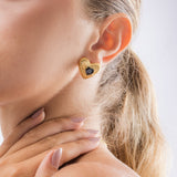 Heart-Shaped Gem Earrings