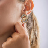 Molten Spiral Two-Tone Earrings