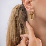 Oval Linked Earrings