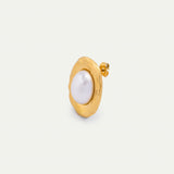 Rippled Pearl Earrings