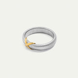 Silver Broad Molten Gold Knot Bracelet