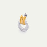 Two-Tone Ridged Earring