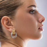 Two-Tone Ridged Earring