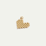 Golden Beaded Heart Charm