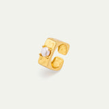 White Pearl Square Ring