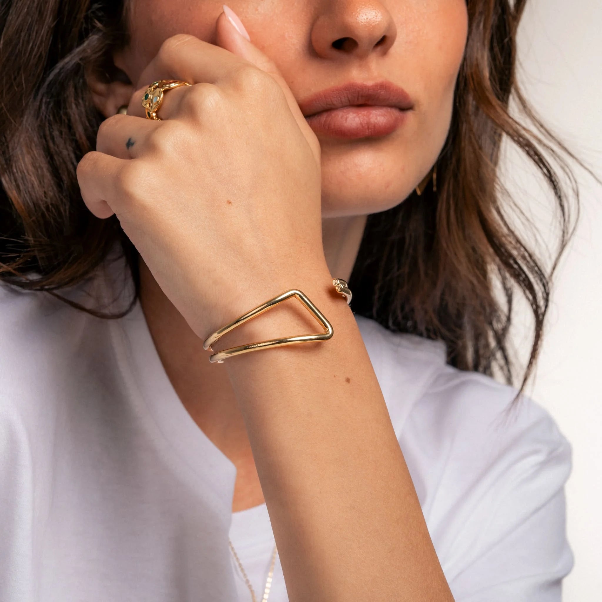 Asymmetric Gold Bangle