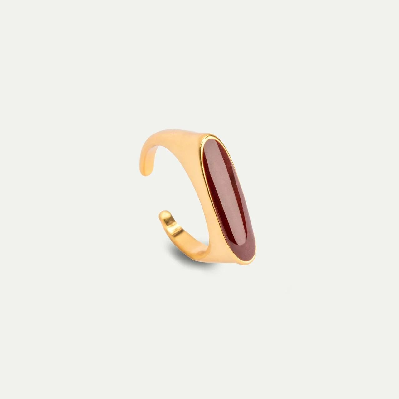 Burgundy Block Ring