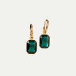 Emerald Charm Hoop Earring