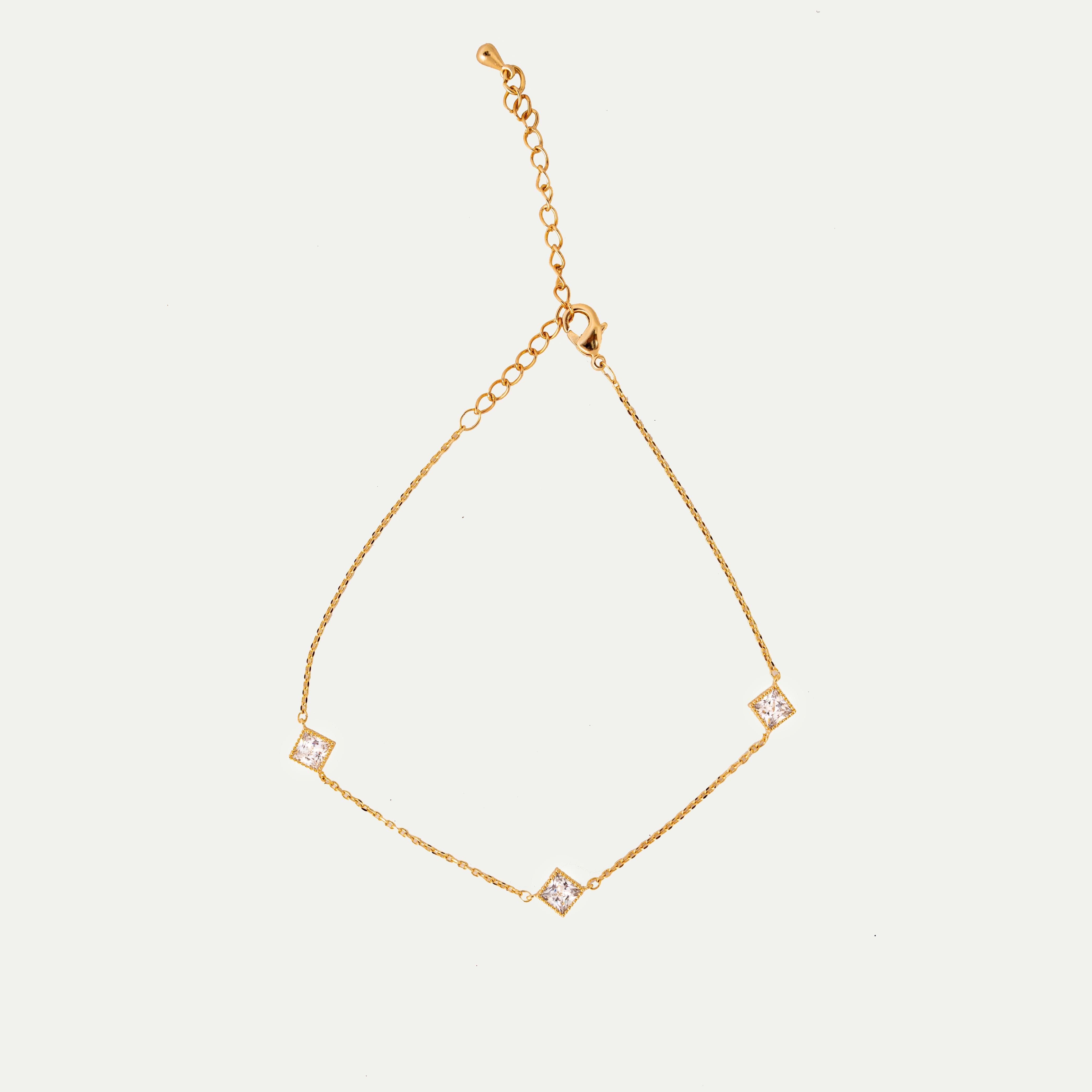 Gold Lozenge Anklet