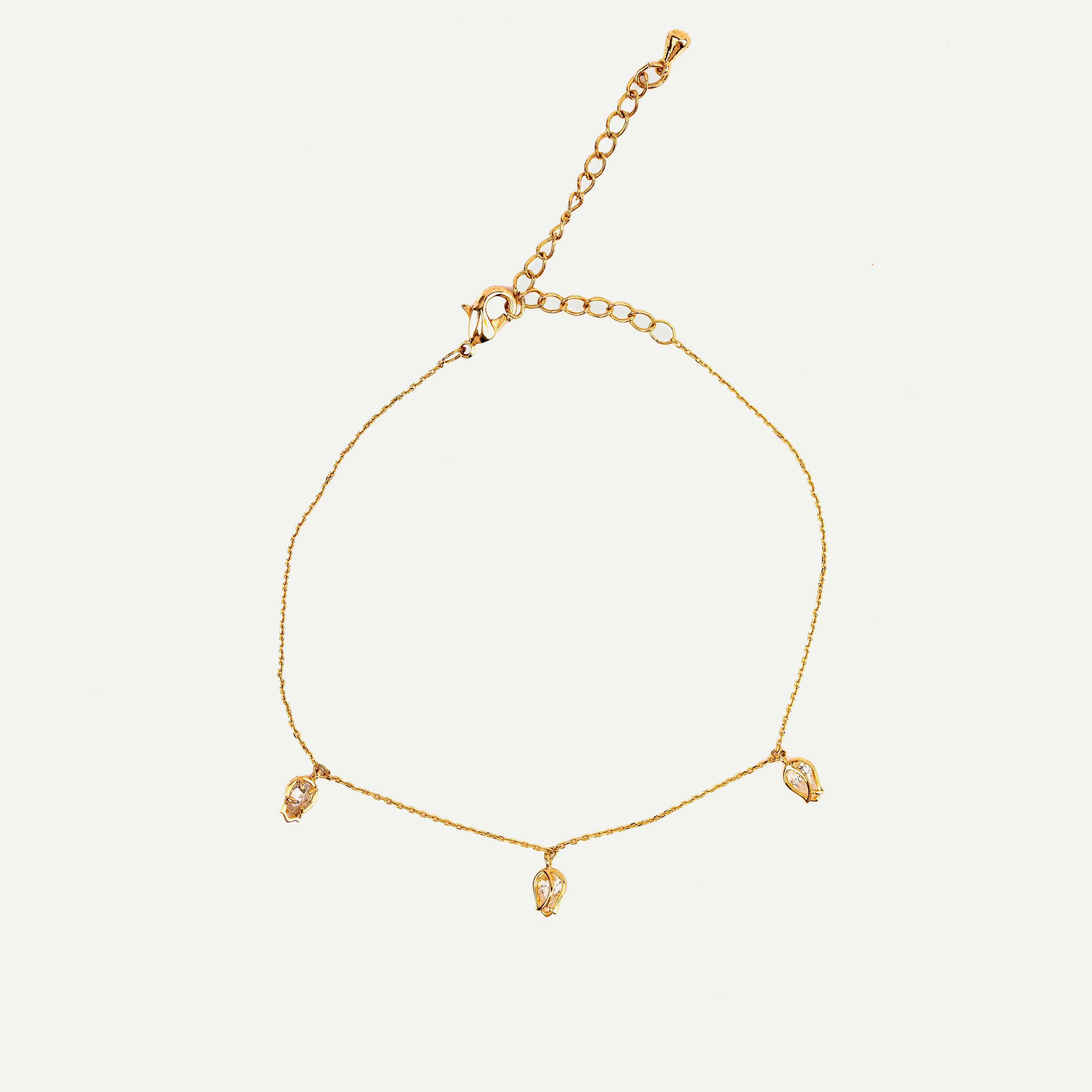 Gold Tulips Anklet