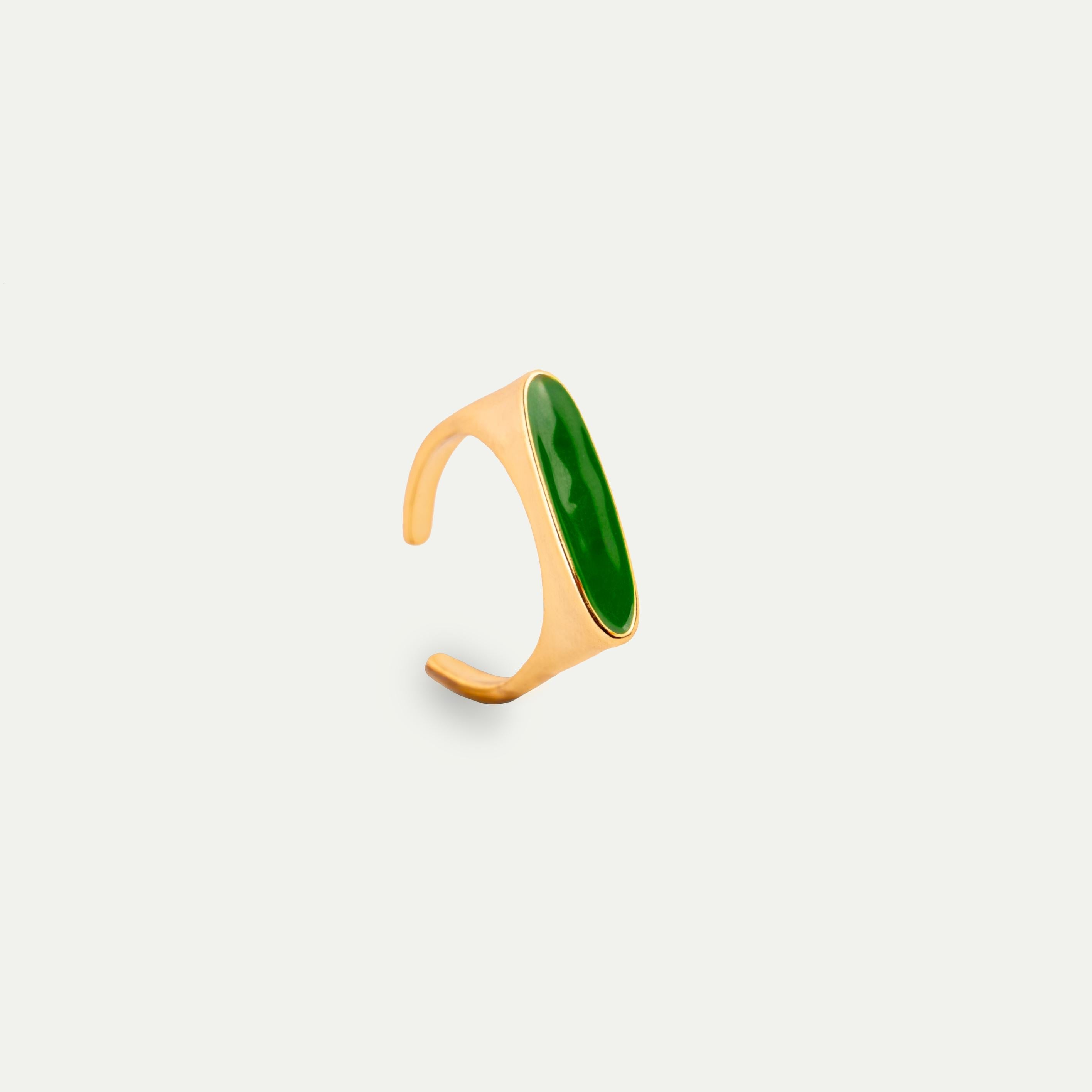 Green Block Ring