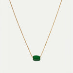 Jade Oval Pendant Necklace