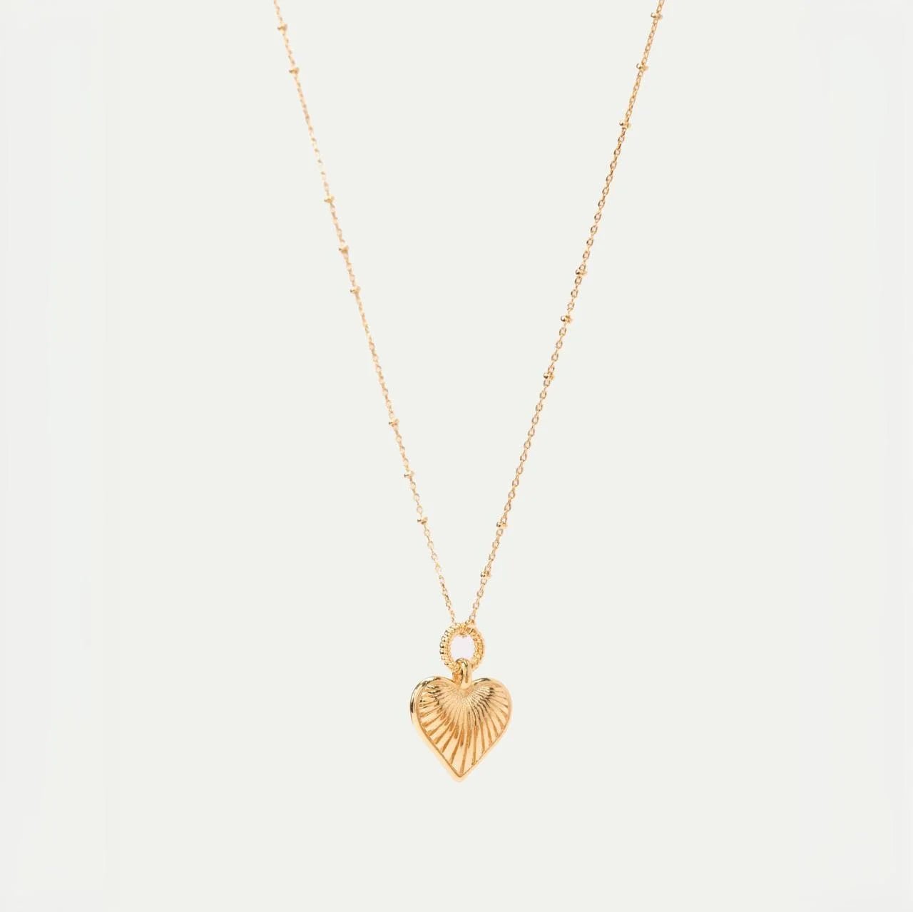 Ridge Heart Charm Pendant Necklace