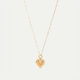 Ridge Heart Charm Pendant Necklace