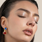 Scarlet And Navy Vintage Danggled Earring