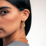 Topaz Charm Hoop Earring