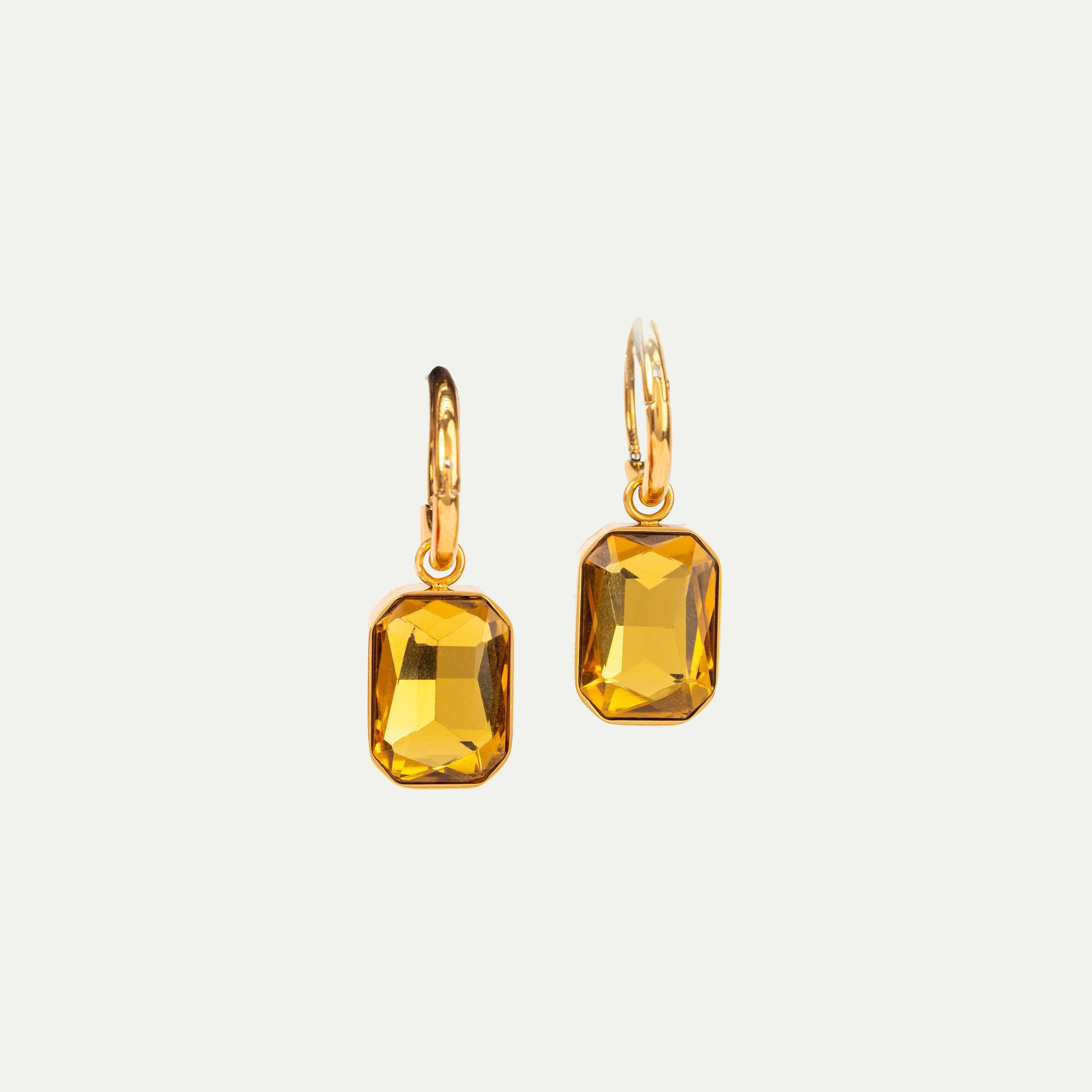 Topaz Charm Hoop Earring