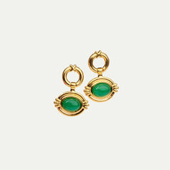 Verdant Oval Drop Earring